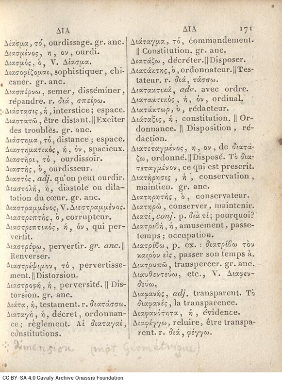 14,5 x 11 εκ. XII σ. + 682 σ. + κγ’ σ. + 3 σ. χ.α., όπου στη σ. [I] κτητορική σφραγίδα C